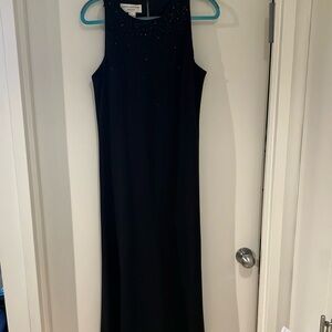 Jones New York Black Halter Maxi Dress Sheath Style